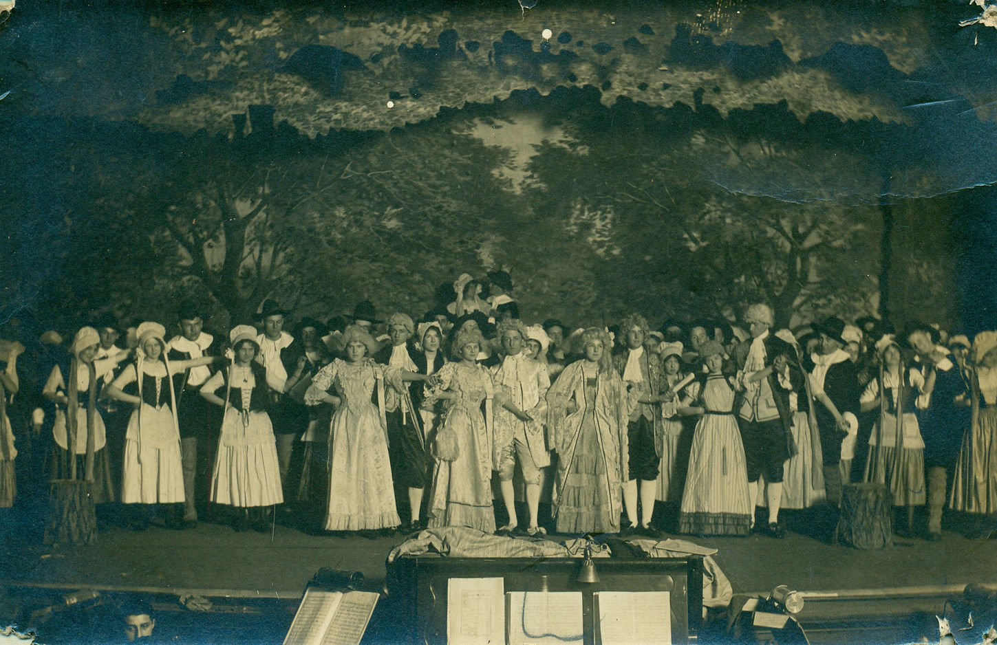 Students perform in a 1910-era play at Crawfordsville High School.