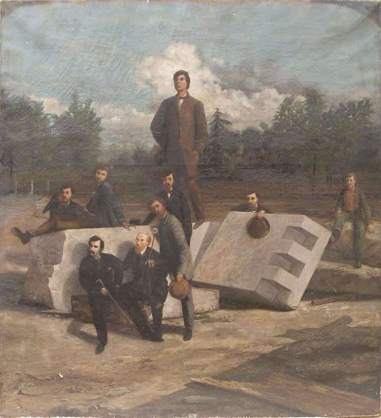 A painting depicting the men who conspired to assassinate President Abraham Lincoln was restored.