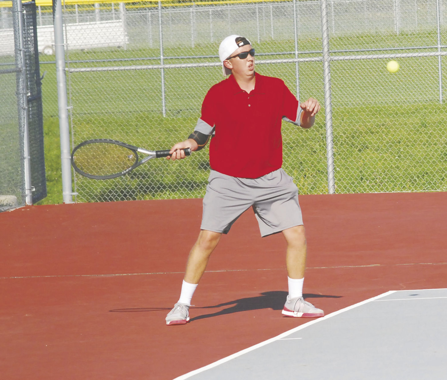 Southmont's Trevor McKinney defeated Fountain Central's Cody Linville 6-4, 3-6, 6-2 to seal a 3-2 match win for the Mounties.