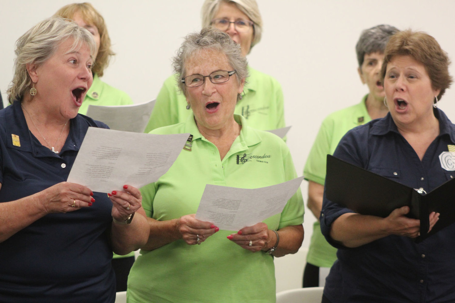 Members of the Crescendos perform at the kickoff celebration for the women's suffrage centennial Monday at the Crawfordsville District Public Library.
