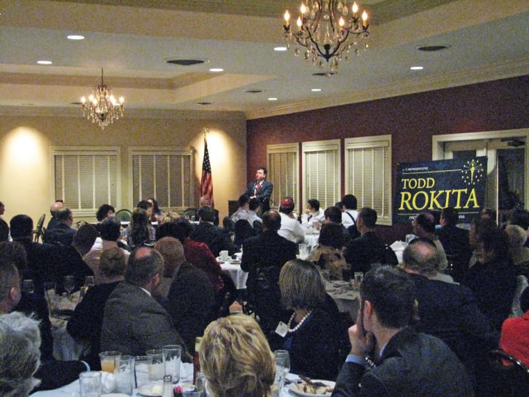 Todd Rokita speaks at the Lincoln Day Dinner.