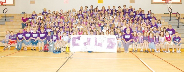 Students at Nicholson Elementary School wore purple in honor of National CdLS Awareness Day Friday.