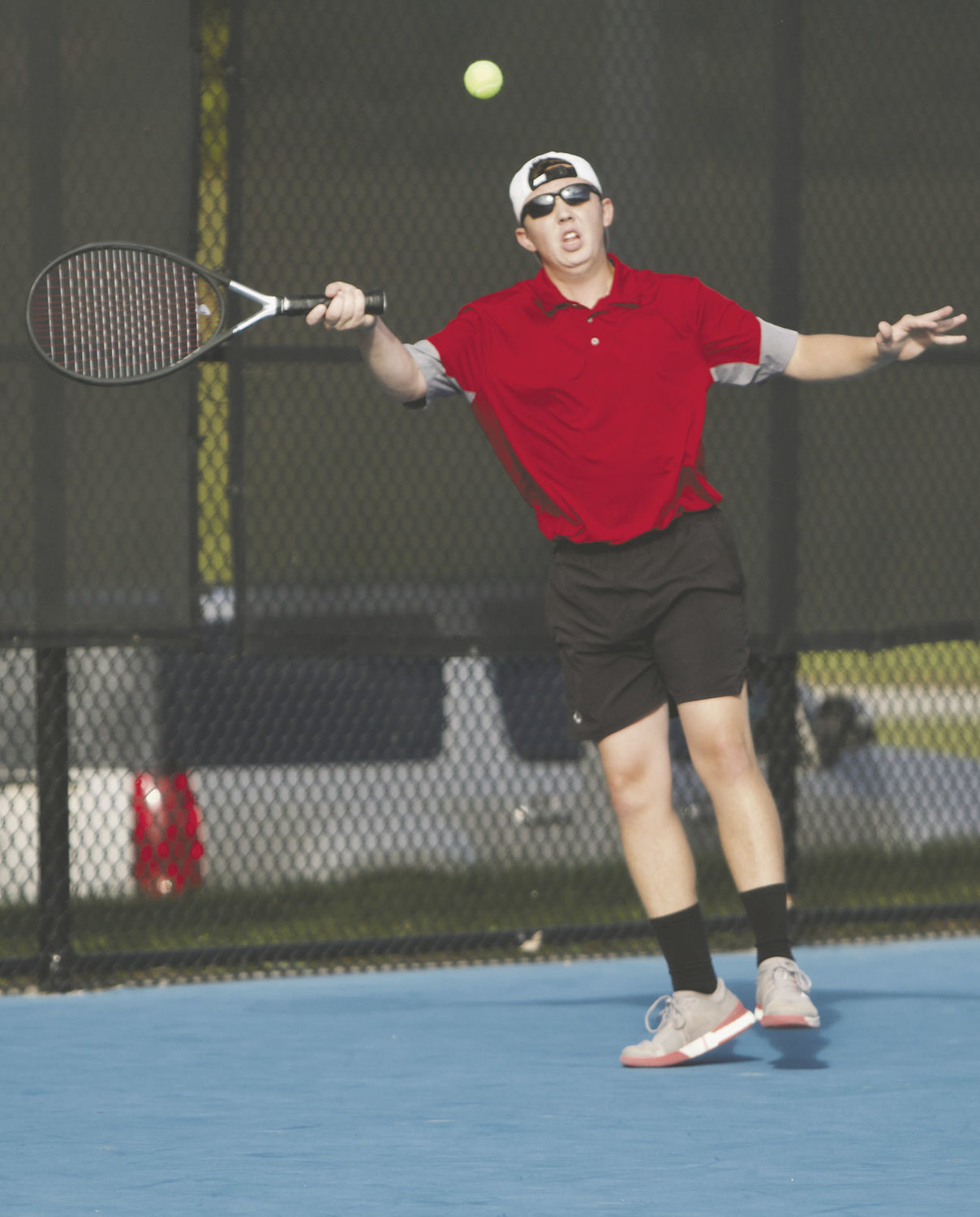 Trevor McKinney helped the Mountie's cause with a straight-set win at No. 2 singles.