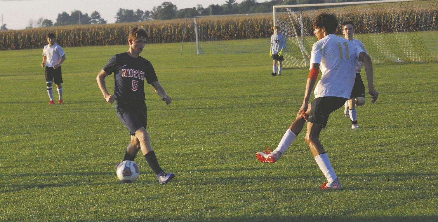 A total of four of the five Covington goals in the Trojan's 5-1 win over North Montgomery came off the foot of sophomore Savion Waddell.