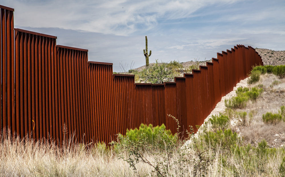 Part of a border wall along the U.S. border with Mexico in Arizona