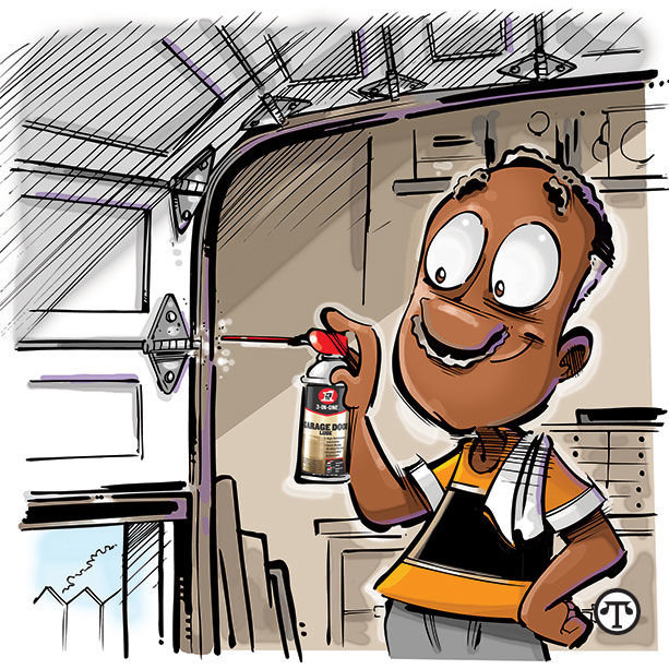 Regular lubrication will keep your garage door quiet and functioning smoothly. (NAPS)