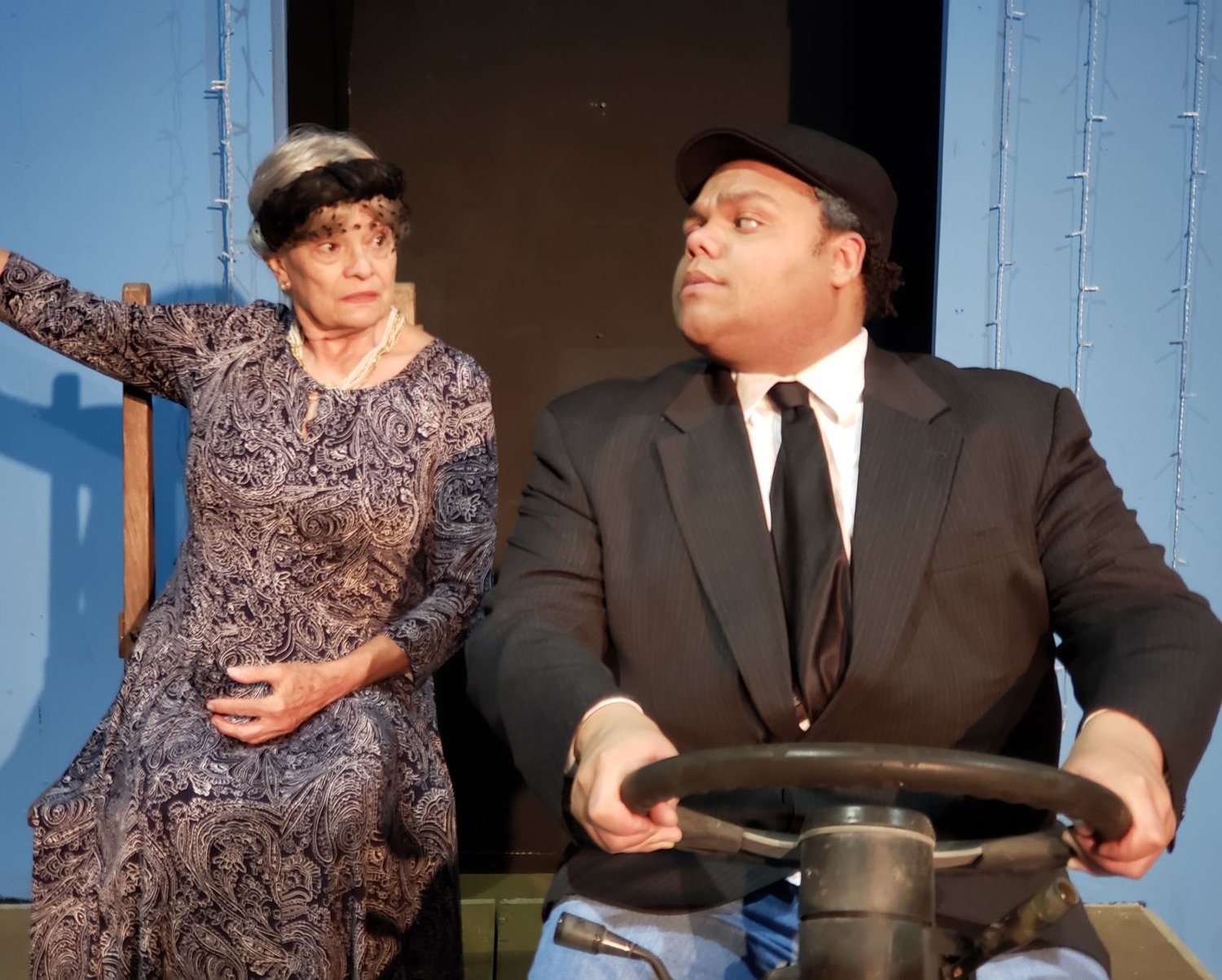 Daisy (Mary Anne Cecil) and Hoke (Bradley Lowe) have one of their many discussions in the Pulitzer Prize-winning Driving Miss Daisy running from Friday through Oct. 20 at Myers Dinner Theatre in Hillsboro.