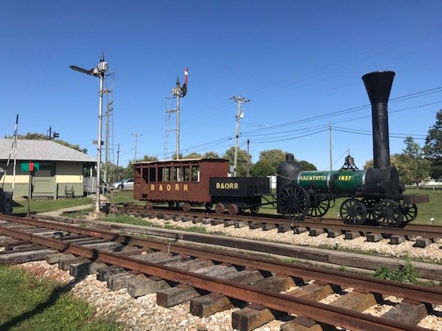 Replica of the 1837 Norris 4-2-0 steam engine at the Linden Depot Museum.