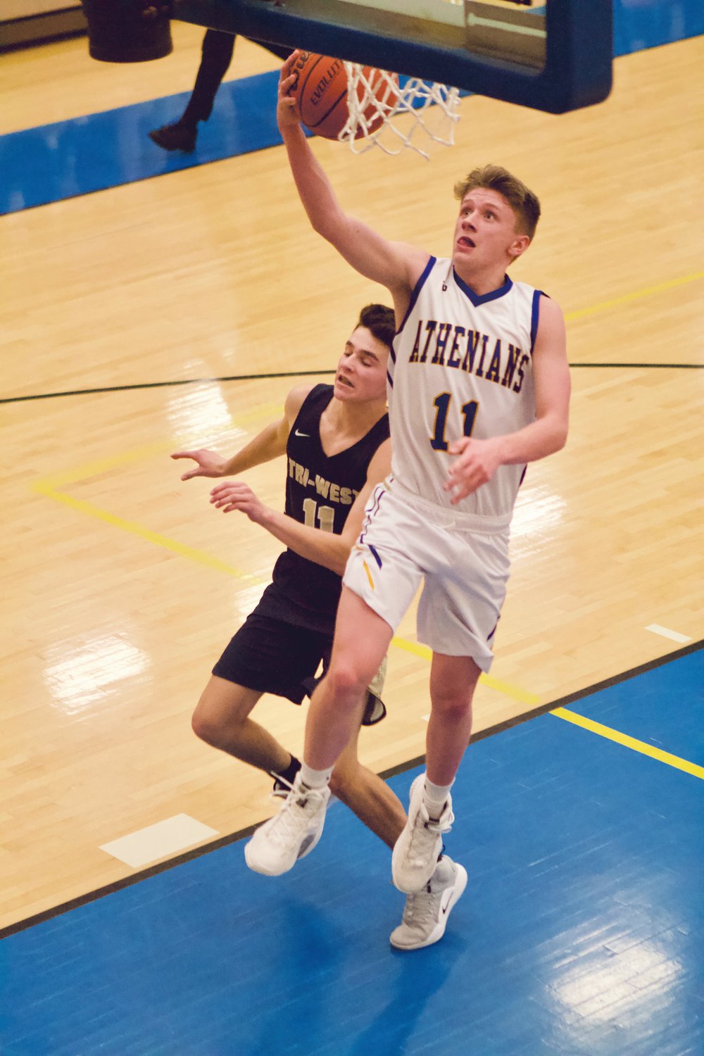Karsten Williamson led the Athenians with 20 points in their 65-51 win over Tri-West in a game last season.