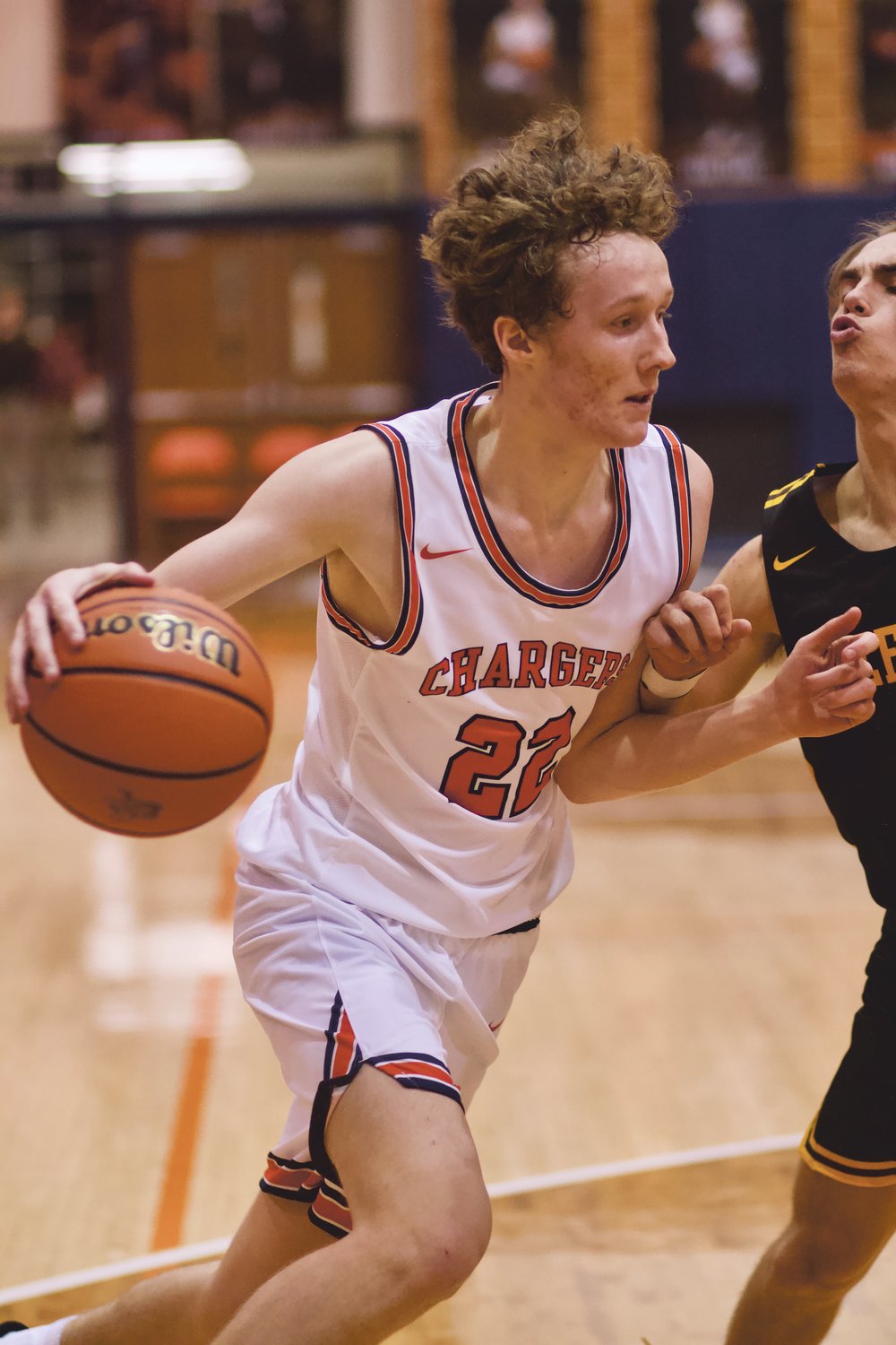 North Montgomery senior Preston Shaw used his size and speed to a 14-point in North Montgomery's 60-44 win over Speedway.