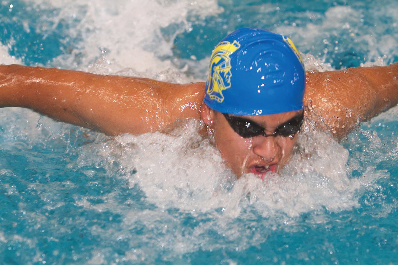 Thristan Callejas was second in the 100 butterfly.