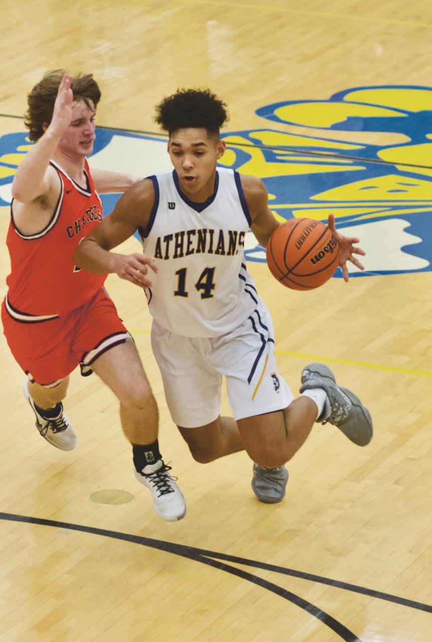 Crawfordsville's Jesse Hall led the Athenians with 18 points and 13 rebounds in the 45-38 win over North Montgomery.