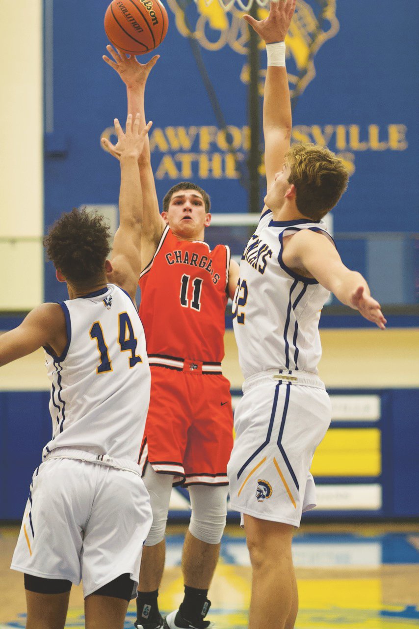 Jaron Bradford led North Montgomery with 14 points in the Chargers loss to Crawfordsville.