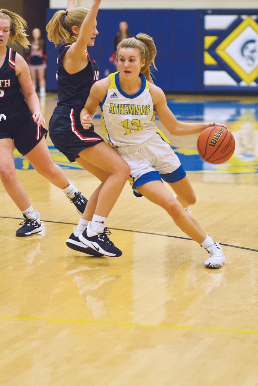 Lauren Kellerman scored 10 points in the Athenians 52-44 loss to North Montgomery.