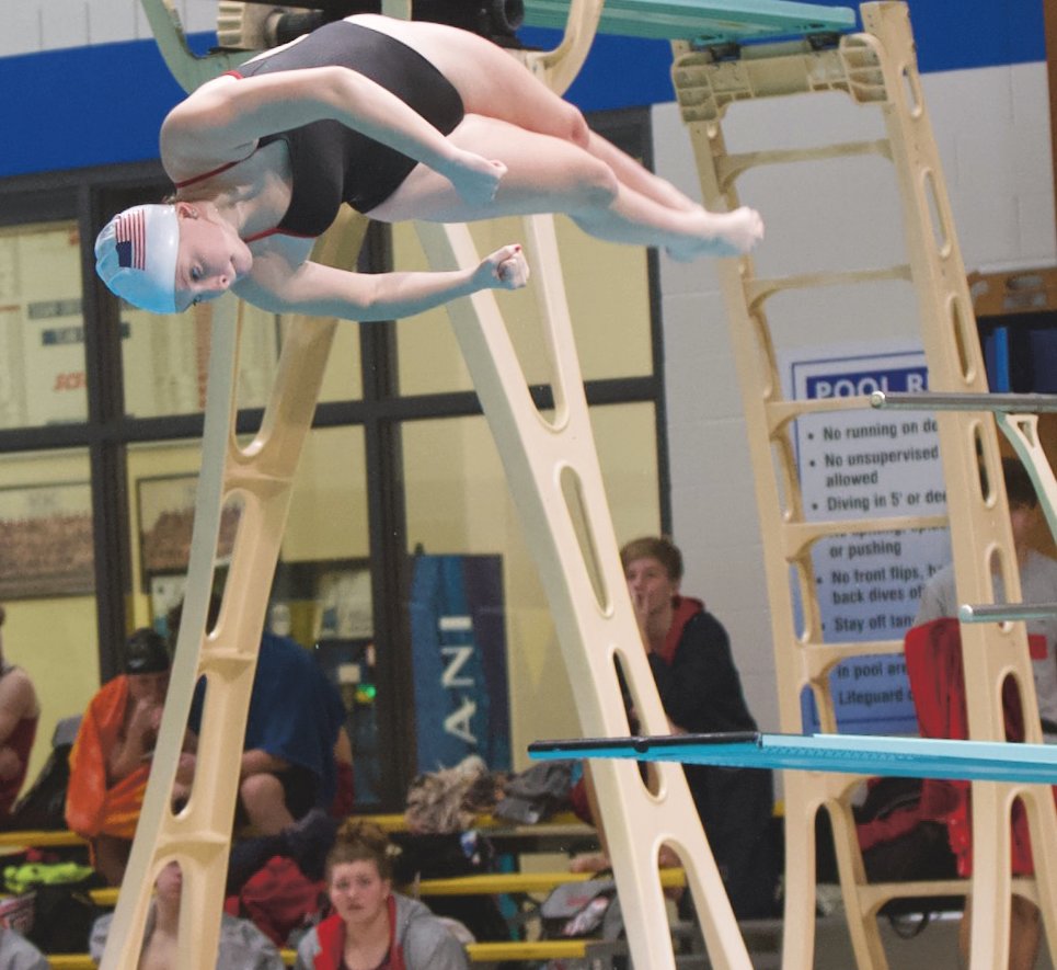 Southmont sophomore Jordan Stanley defended her diving county title.