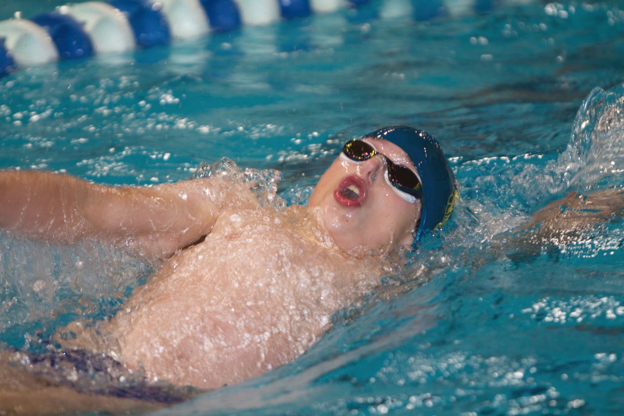 Crawfordsville's Evan Chaney cruised to a win in the 100 backstroke for the Athenians.