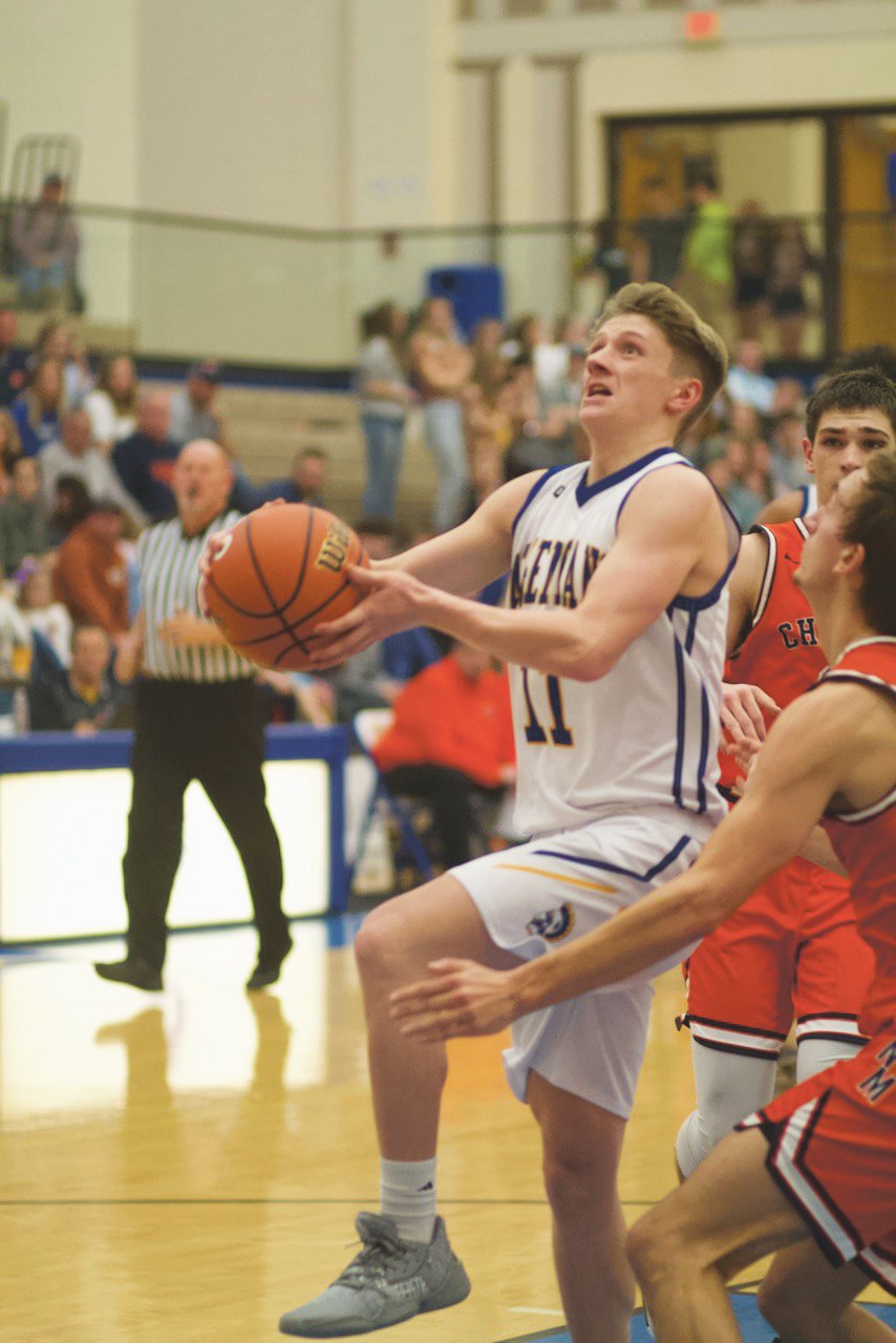 Crawfordsville's Karsten Williamson goes in for a layup in a game earlier this season against North Montgomery.