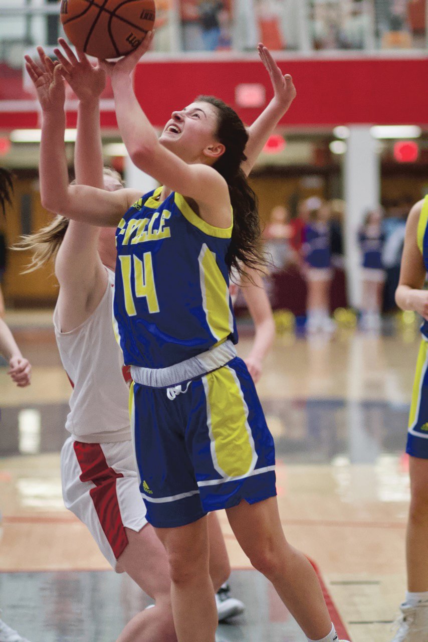 Crawfordsville's Shea Williamson drives in for a lay-up. The Athenian sophomore had eight points in a 49-44 loss to Southmont.