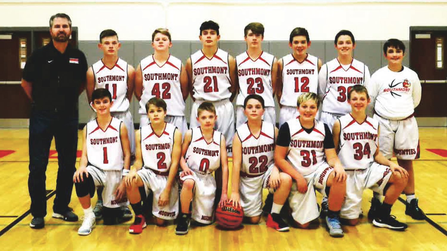 The Southmont junior high seventh-grade boys' basketball team was crowned the Montgomery County champion with a 64-12 win over Crawfordsville and 36-26 win over Northridge. The Mounties finished the season 15-5 and won tournament championships at Covington and Cloverdale..Pictured Above: Front Row L-R Vince Reimondo, Evan Watson, Hunter McArthur, Kyle Sobelewski, Jackson Bushong, and Tyler Petroski. Back Row L-R Coach Rob Reimondo, Dylan Howell, Ty McGaughey, Aaron McMasters, Silas Sharp, Lucas Oppy, Dane Justus, and Jacob Brown. Not Pictured: Assistant coach Jake Watson.