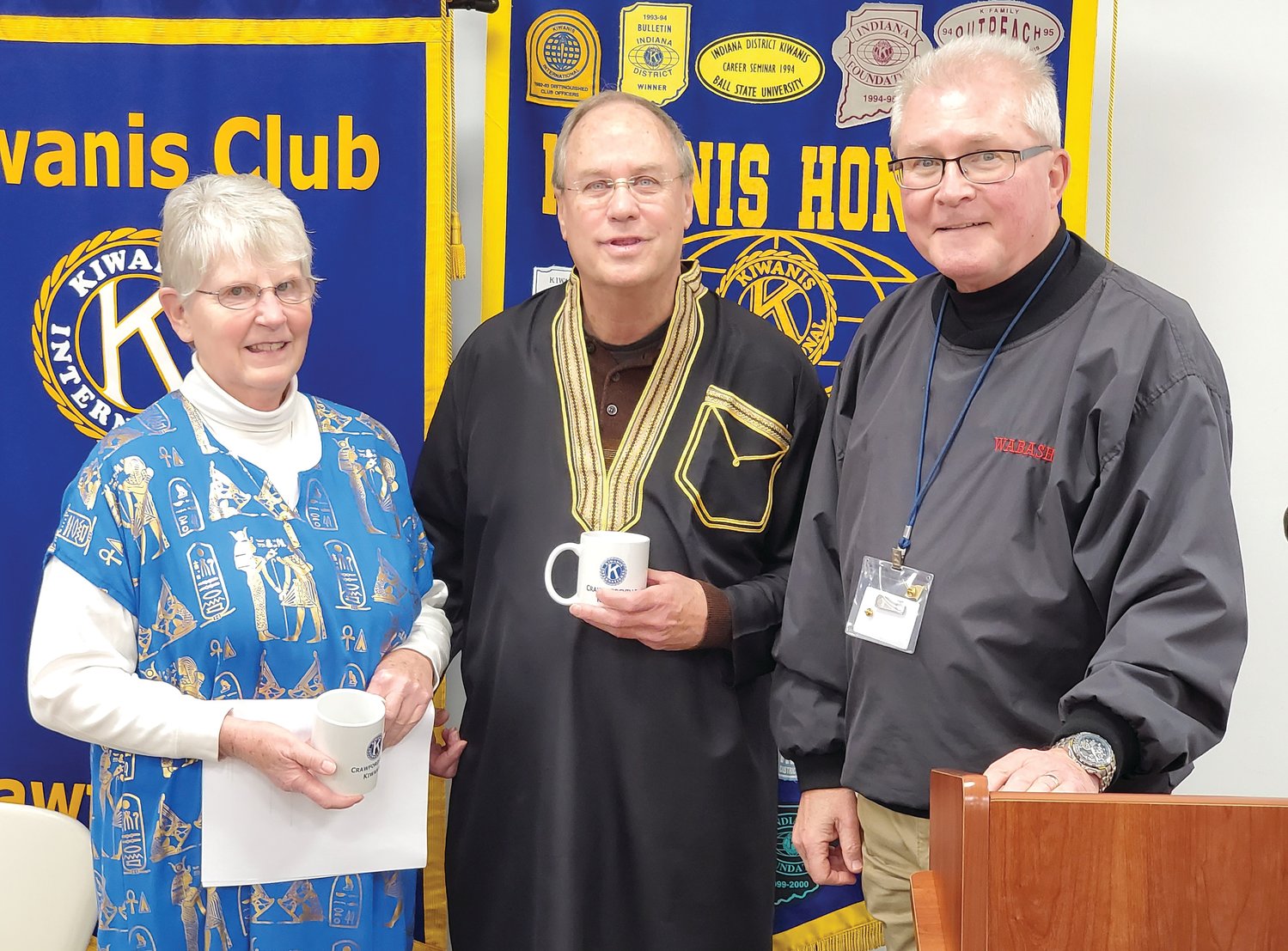 The Crawfordsville Kiwanis Club had an opportunity to learn from some seasoned travelers, Martha and Terry Armstrong, about their trip to Egypt. What a fantastic experience and thanks for bringing back the travelogue. Pictured are Martha and Terry Armstrong along with club President Jerry Dreyer.