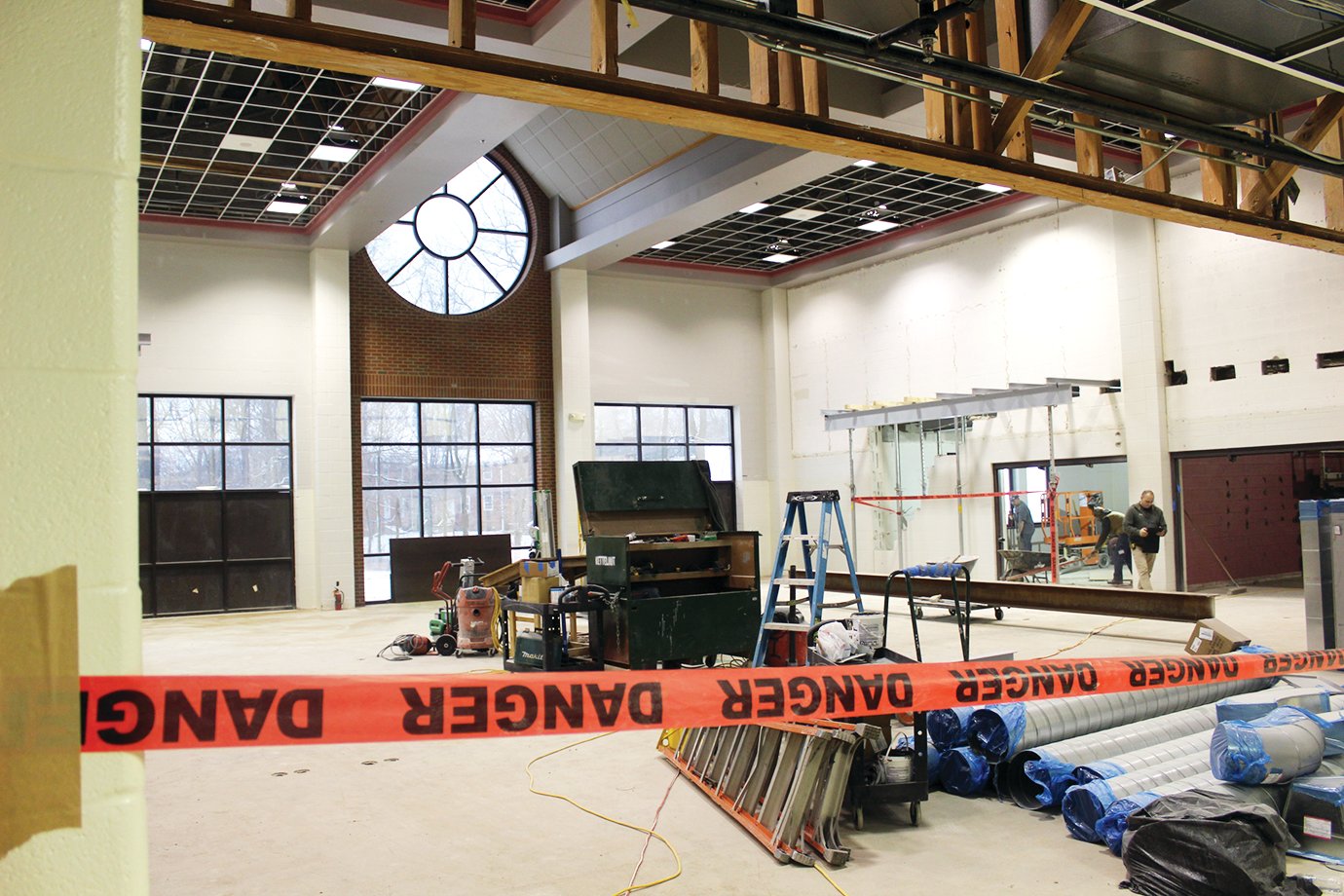 The media center at Crawfordsville High School undergoes transformation as part of the school district's ongoing renovation project.