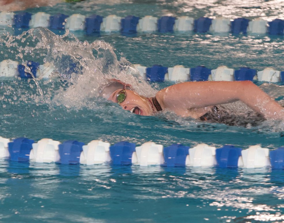 Southmont's Megan Scheidler helped the Mounties to wins in both the 200 and 400 freestyle relays.