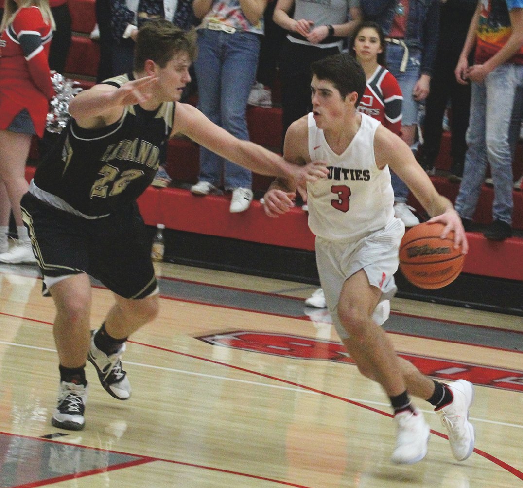 Southmont's Drew Glancy looks to move around a Lebanon defender in a game earlier this season.