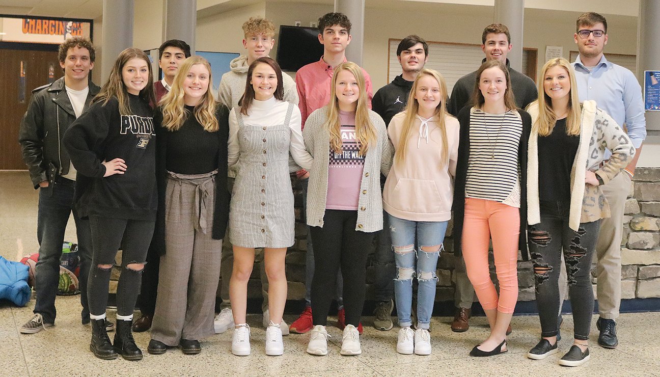 Members of the North Montgomery High School Winter Homecoming Court are, from left, front row, Chloe Pate, Chloe Maxwell, Teegan Bacon, Sydnee Turner, Hannah Deckard, Ellen Laffoon and Grace Little; and back row, back row, Adam Coon, Tonyer Jaimez-Gonzalez, Nathaniel Hood, Gavin Meihls, Cooper Bowman, Alexander Wallace and Jackson Thompson.