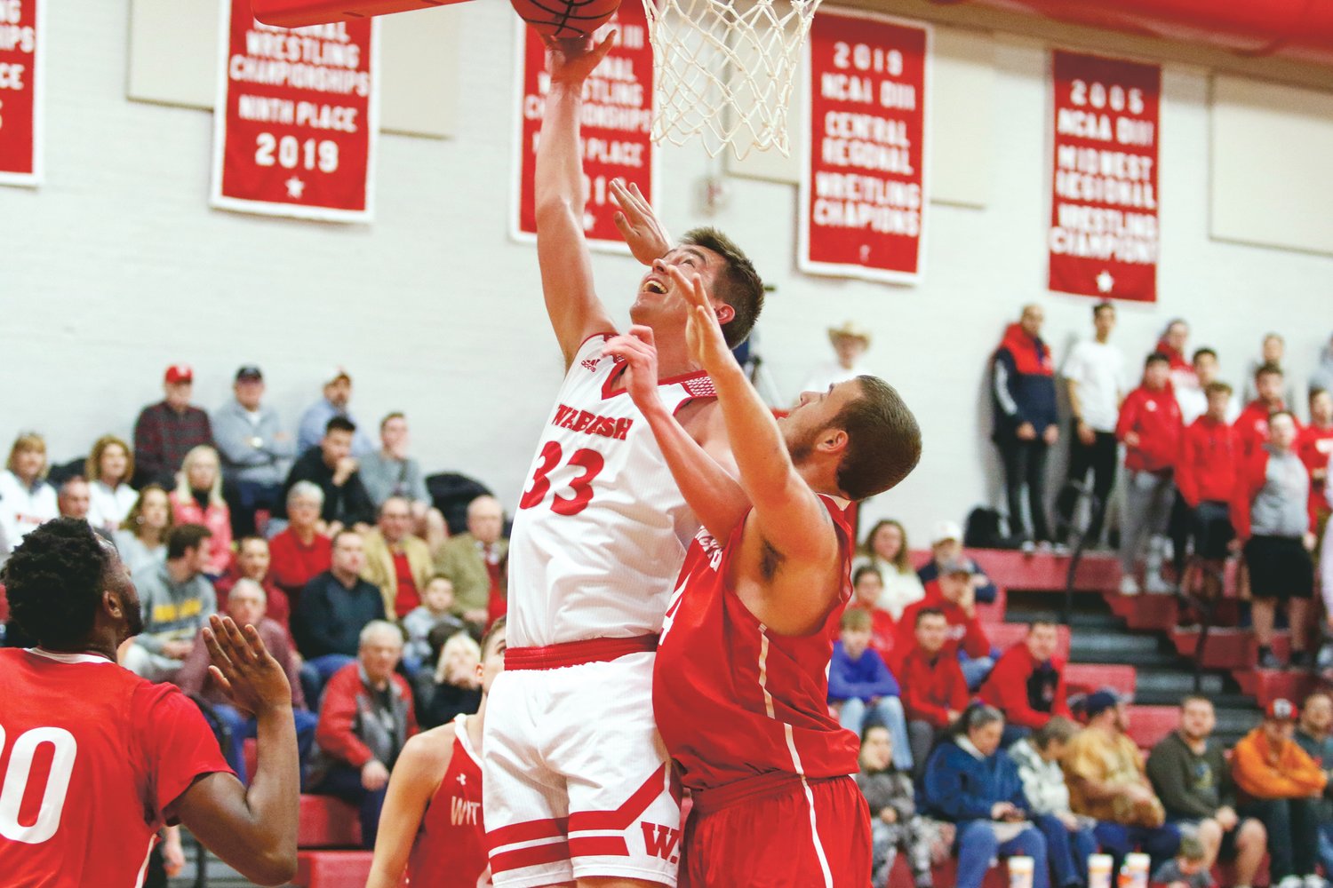 Wabash senior Harrison Hallstrom had six points and 14 rebounds in a 78-69 loss to No. 5 ranked Wittenberg on Wednesday night.