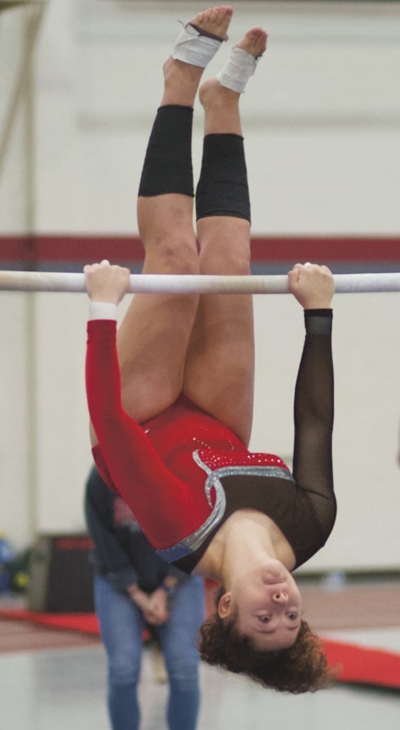 Southmont's Ella Watson finished second on the bars with a score of 5.55.