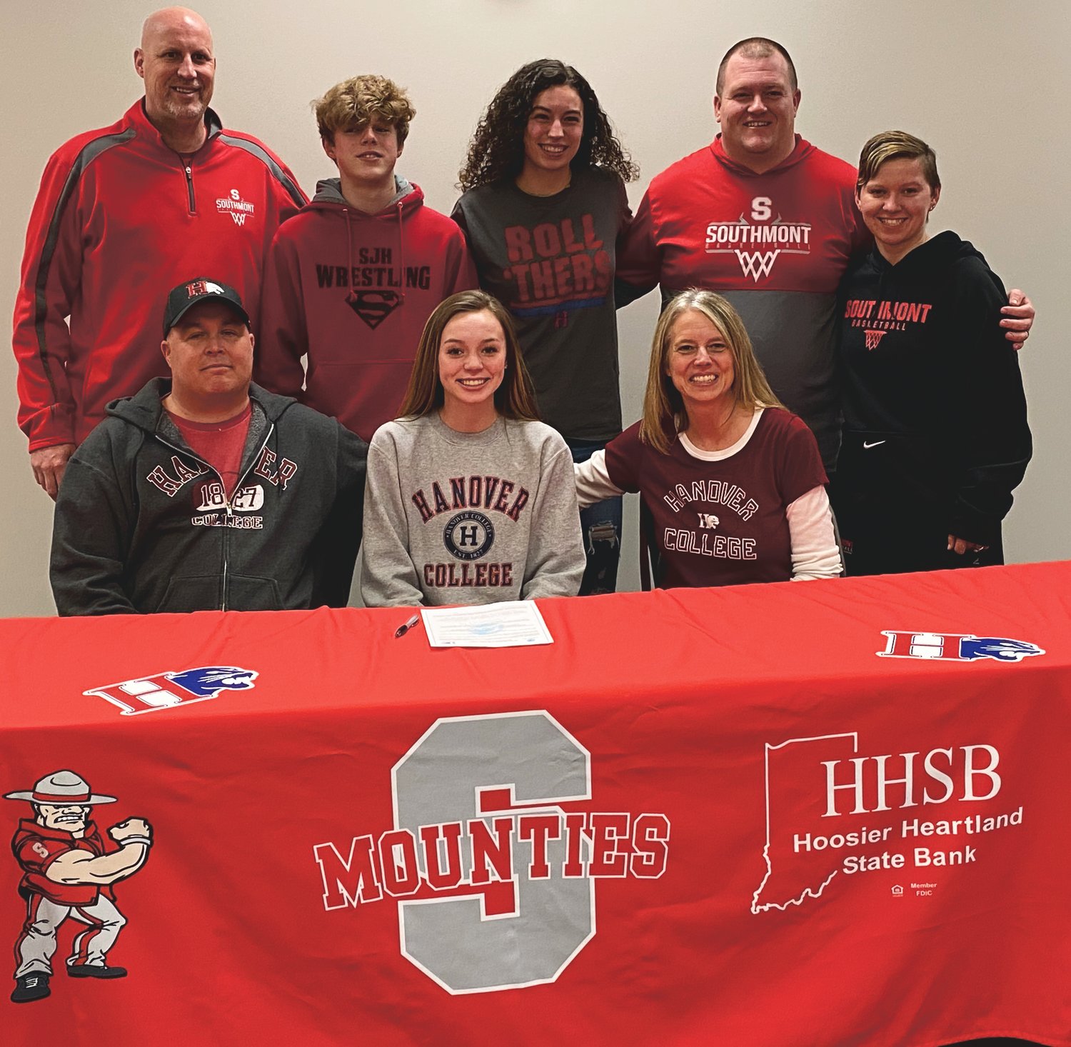 Joined by her family and coaches, Southmont senior Emma Ward celebrated her commitment to continue her academic and basketball career at Hanover College next fall. Ward's sister Lilly, is currently a member of the women's basketball team.