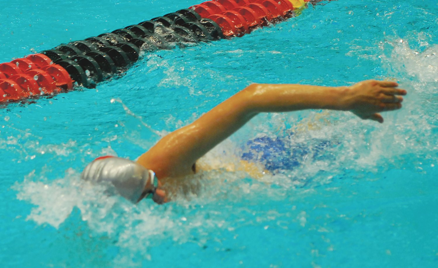 Southmont senior John Zimmerman swims the 500 freestyle at the IHSAA State prelims on Friday night.