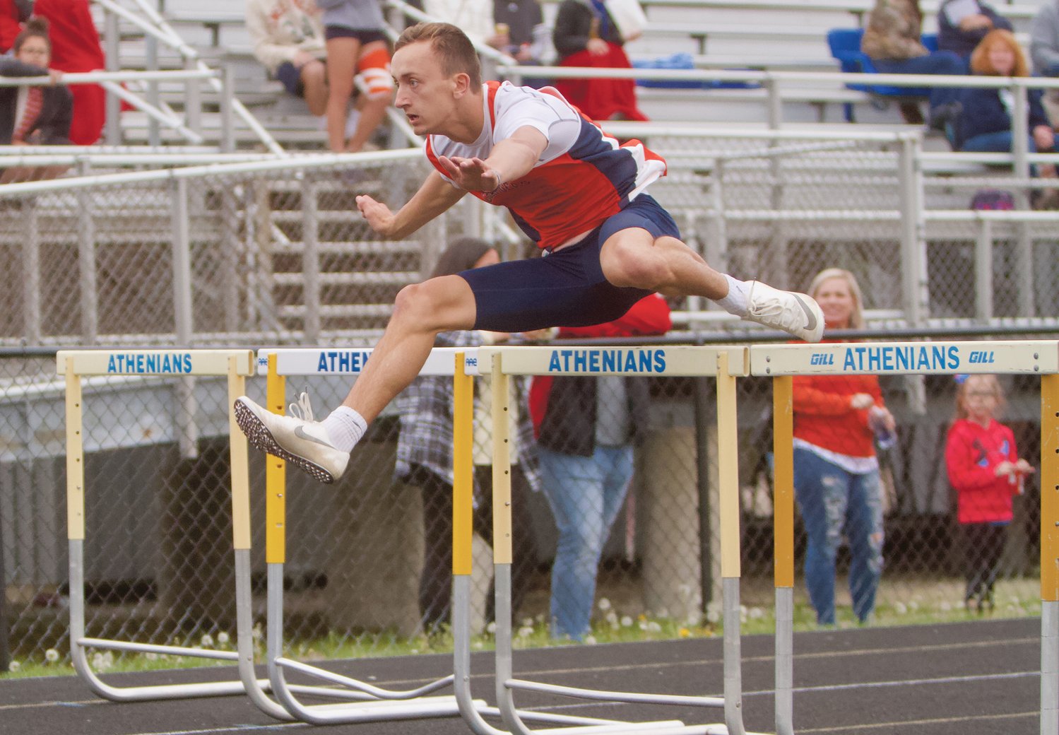 North Montgomery’s Kade Kobel is the program record holder in both the 110 and 300 hurdles.
