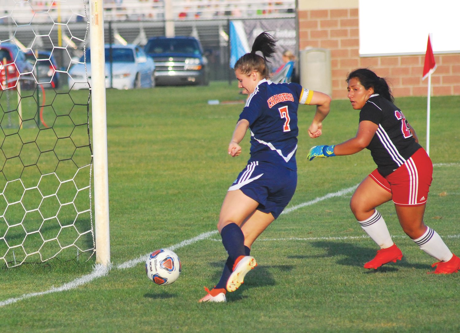 North Montgomery’s Sidney Campbell finds the back of the net last fall. She returns in 2020 for her senior season.
