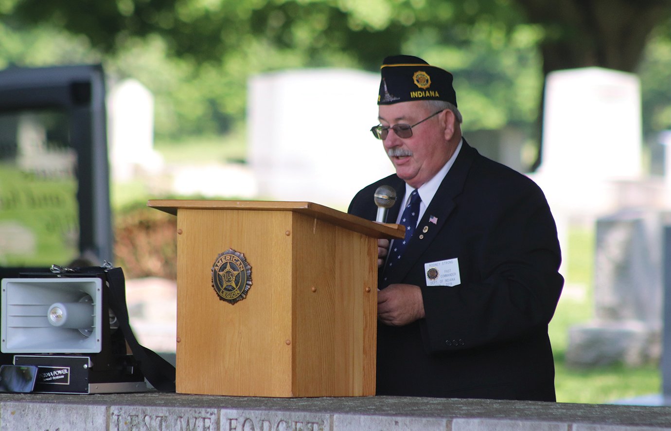 Post Commander Rodney Strong opens Memorial Day services at Oak Hill Cemetery on Monday, speaking of VE-Day, the Sept. 11, 2001 World Trade Center terrorist attacks, medics on the battlefield, life-saving nurses and modern-day heroes such healthcare workers and more.