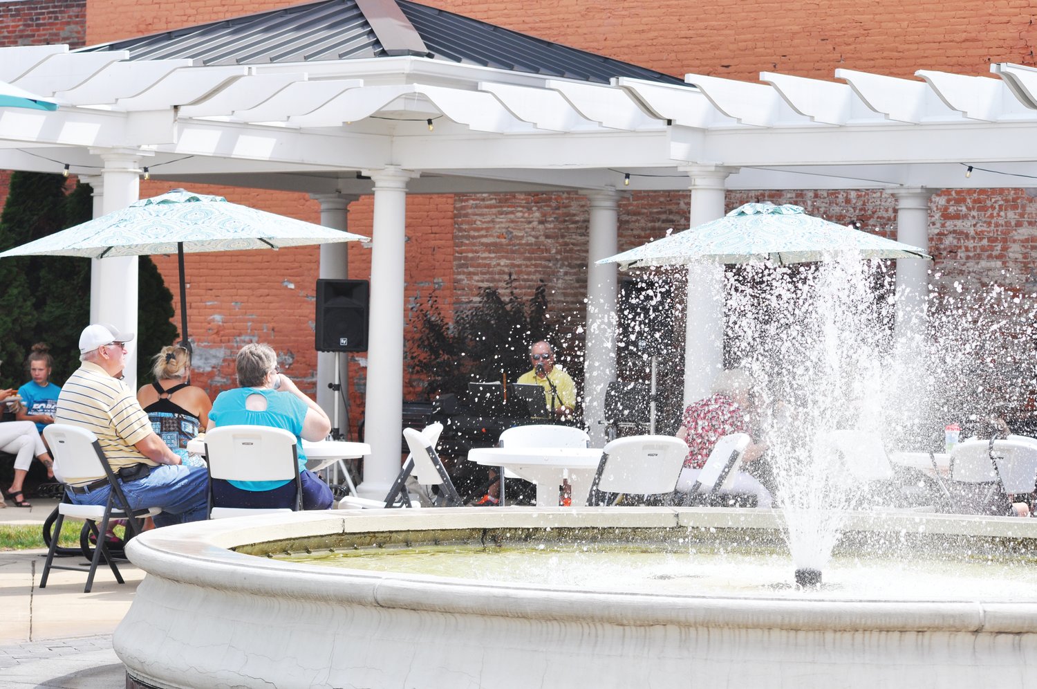 Marie Canine Plaza is host to Crawfordsville Main Street's Lunch on the Plaza series.