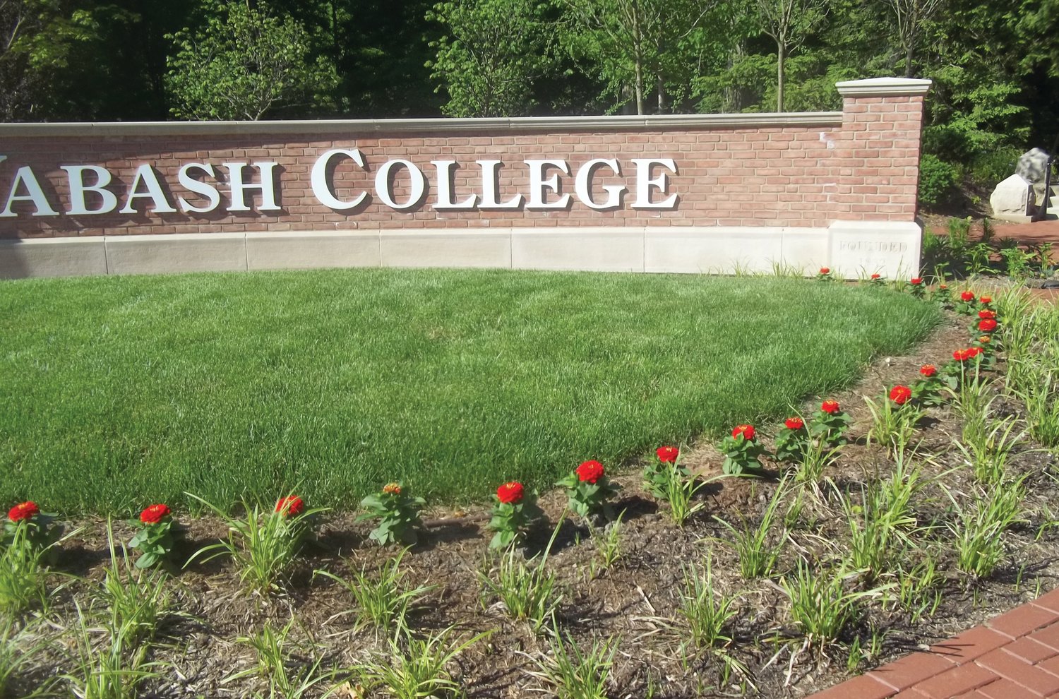 The Flower Lovers Club of Crawfordsville recognized Wabash College as its June Garden of the Month.