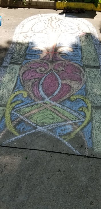Artists and board members from Athens Arts Gallery visited the General Lew Wallace Study & Museum this week and created Lew Wallace-related chalk art to celebrate the museum’s reopening to the public.