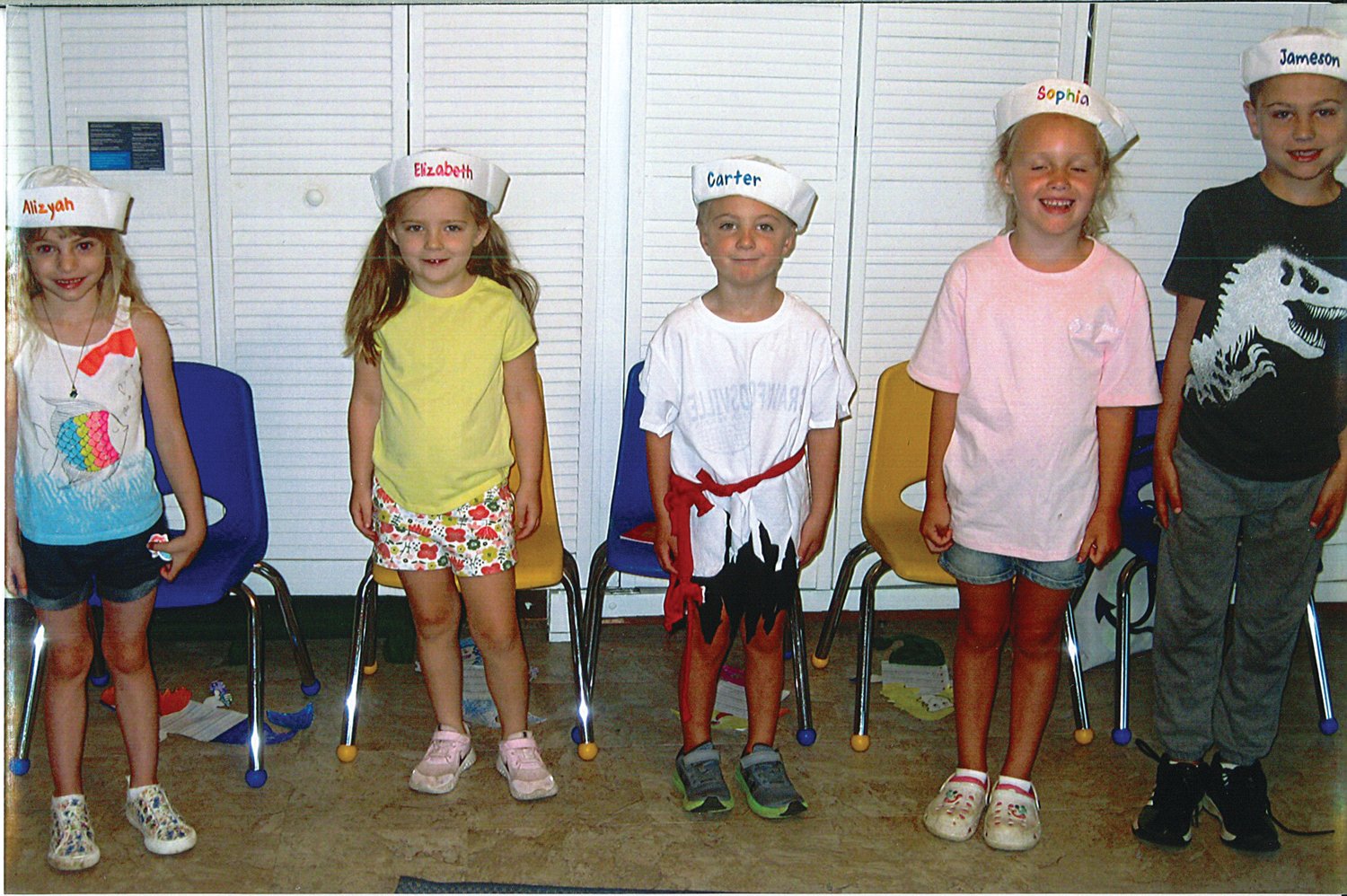 Students, from left, Alizyah Surber, Elizabeth Ryker, Carter Bokhart, Sophia Hamilton and Jameson Whitecotten, complete a four-week intensive summer reading pogram called