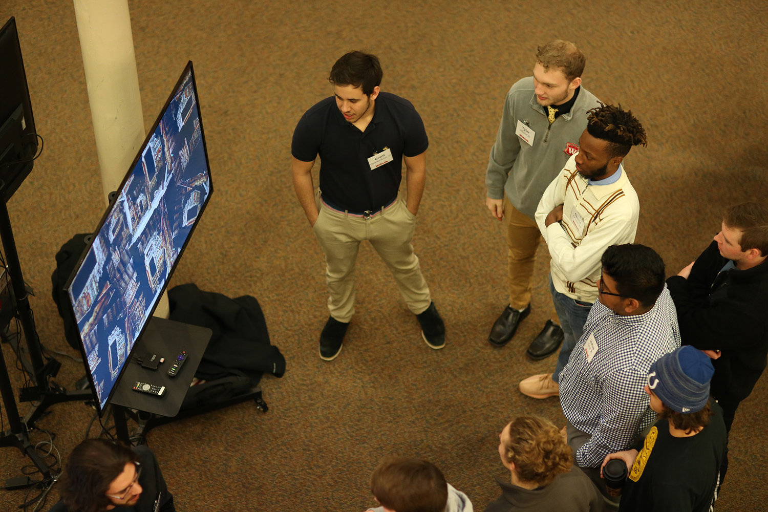Wabash College students view a classmate’s presentation at the annual Celebration of Student Research, Scholarship, and Creative Work, which is annually held in January.