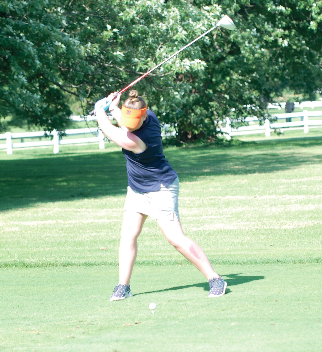 North Montgomery's Morgan Swick tees off on No. 10 at the Crawfordsville Country Club on Saturday afternoong. Swick led the Chargers with a 106 at the Southmont Invitational.