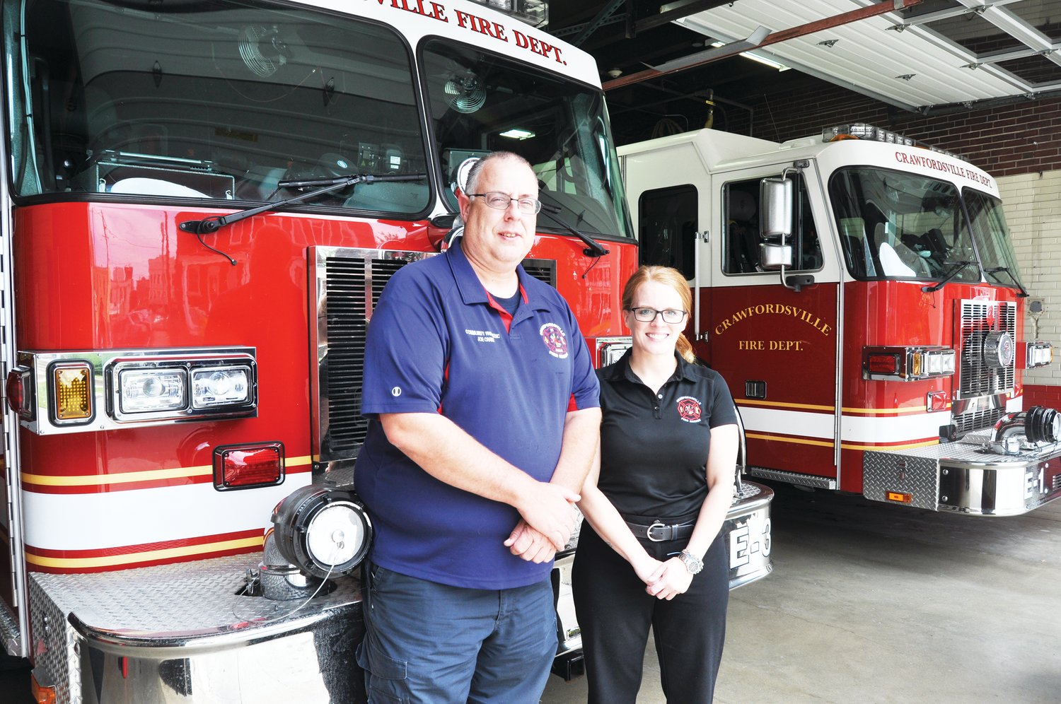 Joe Crane, firefighter/paramedic, and Rachel Kenner, early intervention specialist, are members of the Community Paramedicine Program's Quick Response Team. The team responds to calls involving overdoses, substance use or mental health crises and connects patients to recovery services.