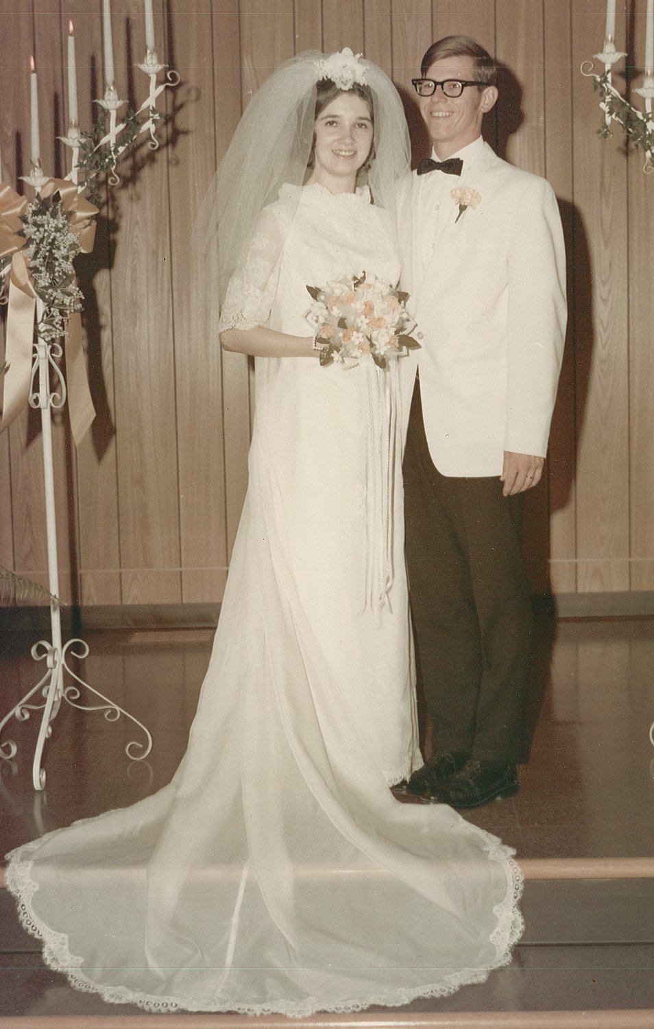 The couple on their wedding day, Aug. 23, 1970.