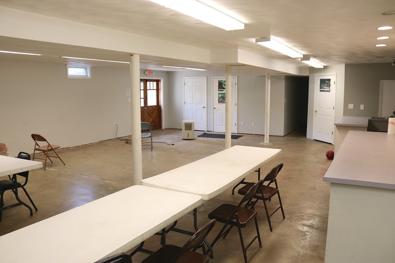 The basement level of the Darlington Conservation Club is transformed from its former derelict state following efforts to revamp the building so it can once again be used for club, 4-H, FFA and Scouts events.