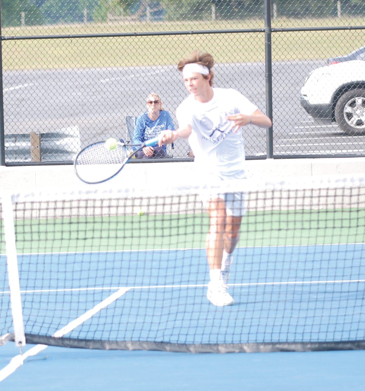 Fountain Central's Cody Linville earned a 6-0, 6-0 win over North Montgomery's Hunter Kashon on Monday at No. 2 singles.