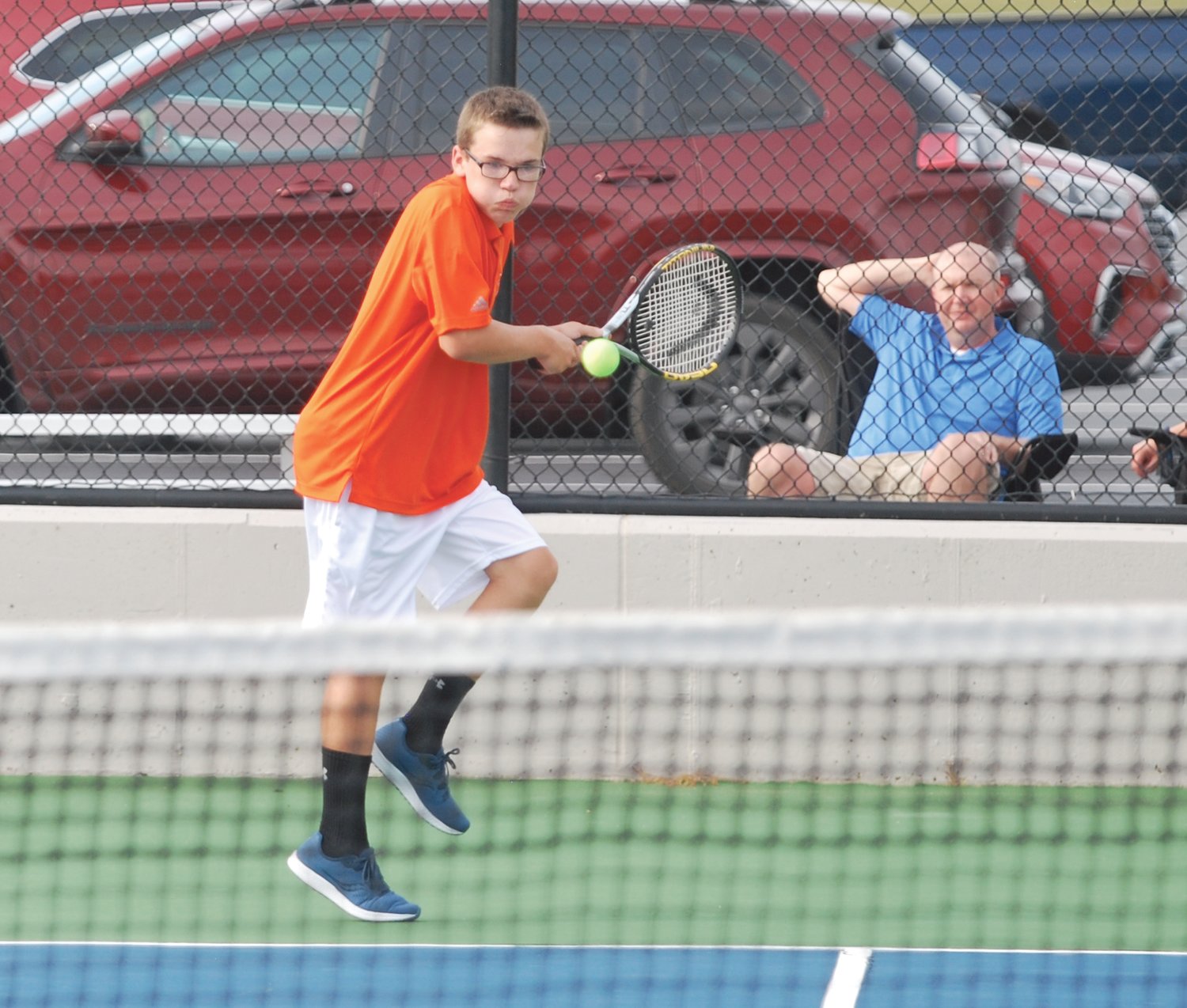 Freshman Alex Chapman got the start at No. 1 singles on Monday for North Montgomery against Fountain Central.