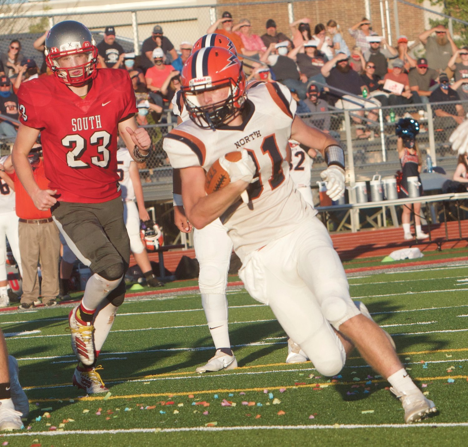 North Montgomery's Zak Searle led the Chargers with 187 rushing yards in the win over Southmont.