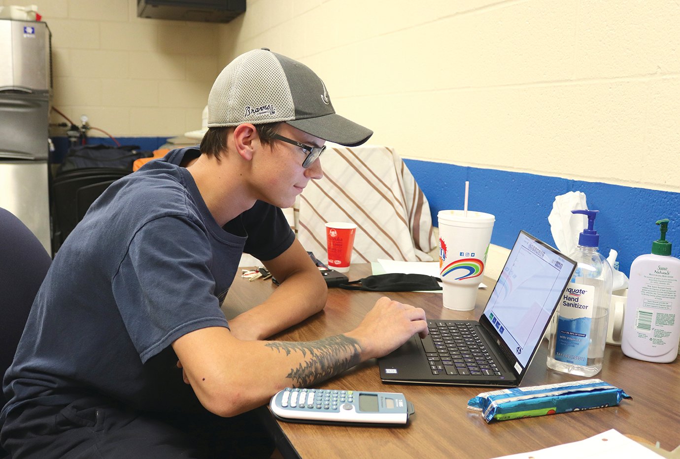 Gavin Winn, 18, who lives in Anderson but grew up in Crawfordsville, studies Tuesday for his High School Equivalency diploma at the Crawfordsville Adult Resource Academy.