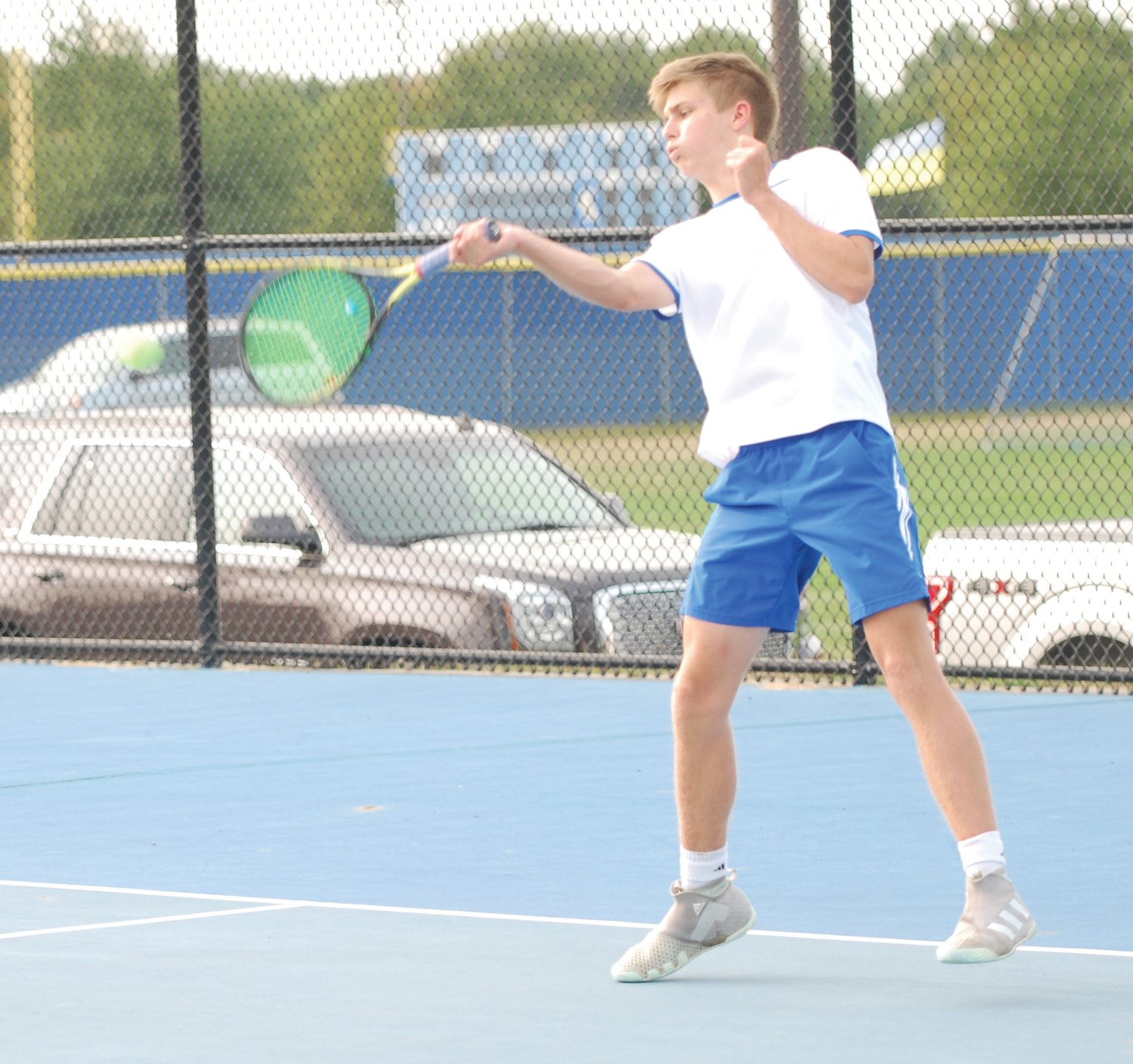 Crawfordsville's Thatcher Gambrel defeated Hunter Kashon 6-0, 6-0 at No. 2 singles on Monday.
