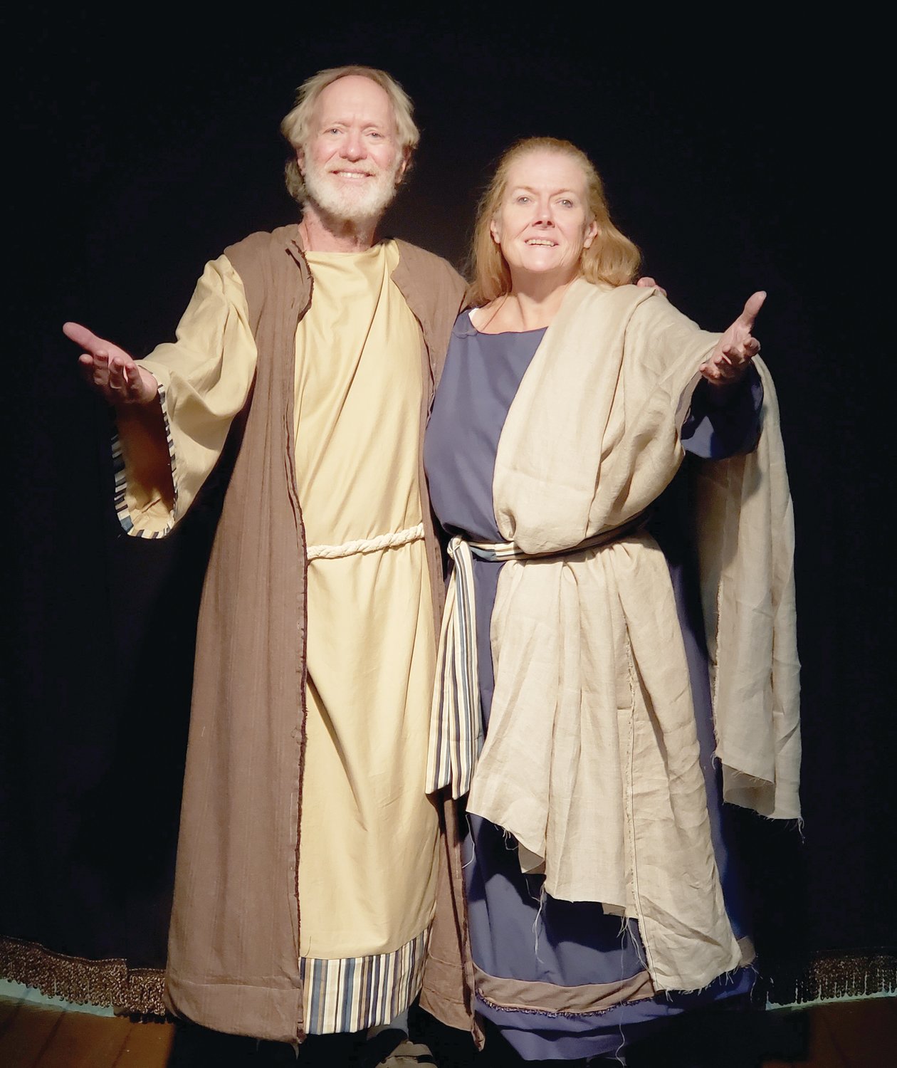 Noah and his wife (Don Hart and Regina Harbour) prepare to take their journey of a lifetime in The Ark, running from Friday through Oct. 11 at Myers Dinner Theatre, Hillsboro.